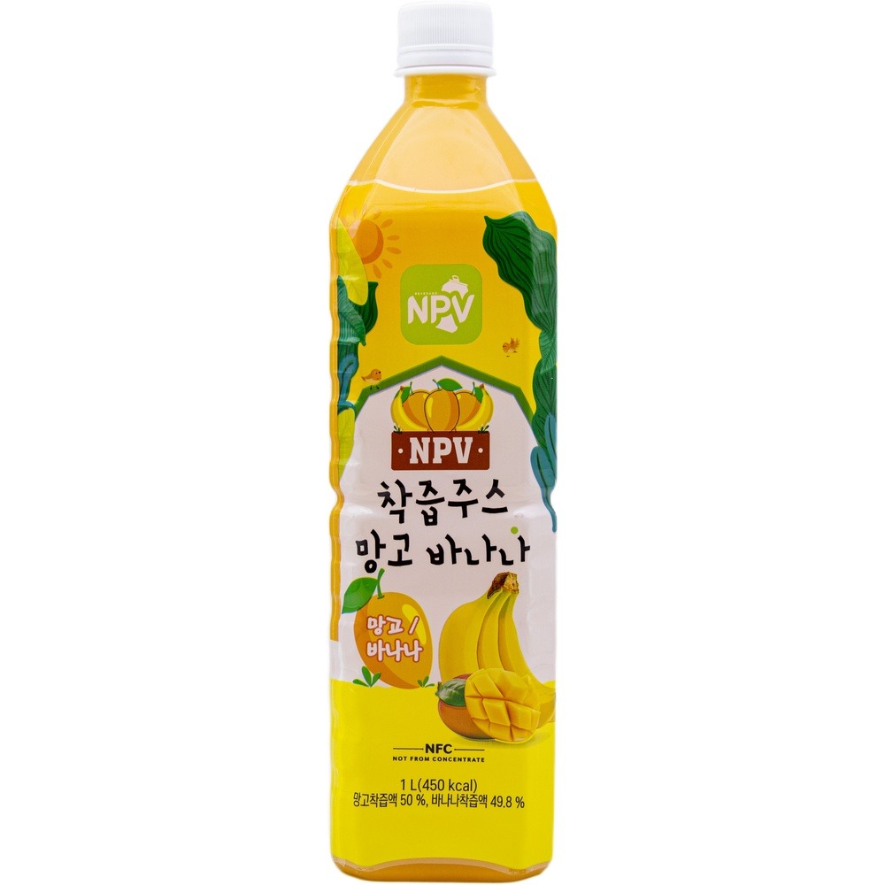 롯데 NPV 착즙주스 망고 바나나 1L