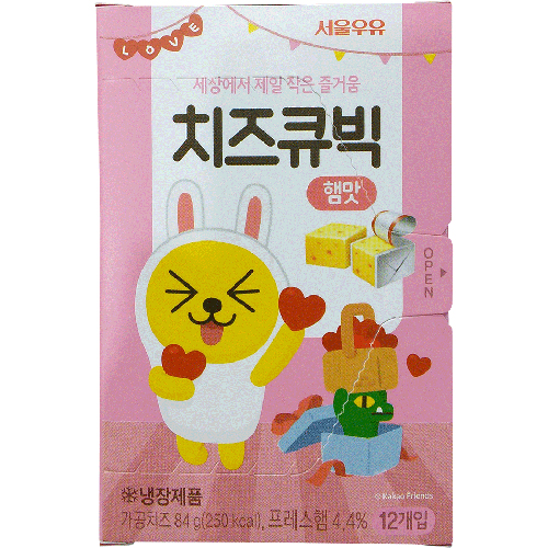 서울우유 치즈큐빅 햄맛 84g