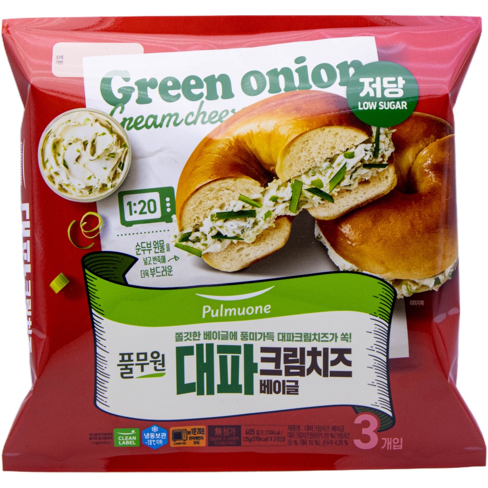 풀무원 대파크림치즈 베이글 405g