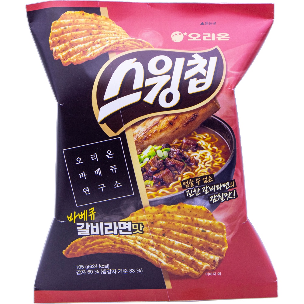 오리온 스윙칩 바베큐 갈비라면맛 105g