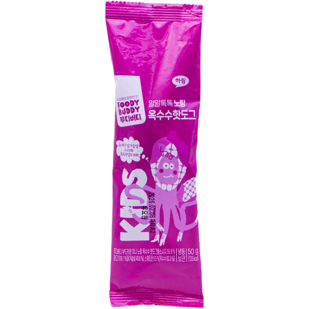 하림 푸디버디 알알톡톡 노랑 옥수수핫도그 50g