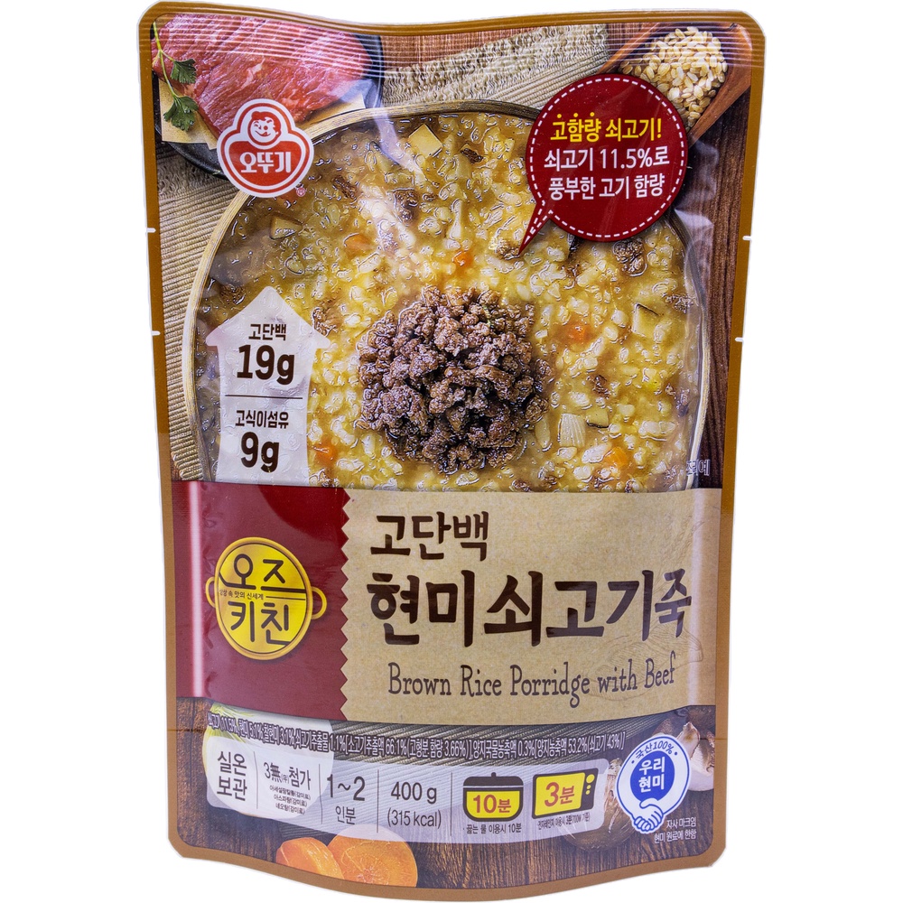 오뚜기 오즈키친 고단백 현미쇠고기죽 400g