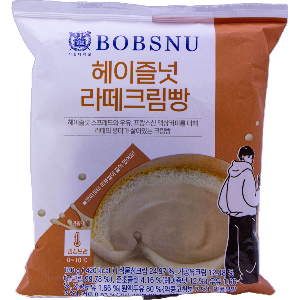 밥스누 헤이즐넛 라떼 크림빵 130g