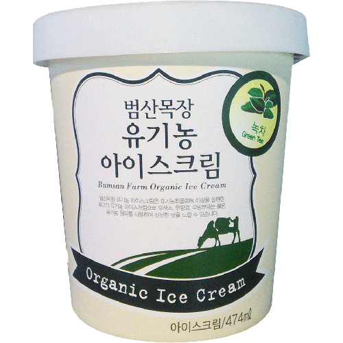 범산목장 유기농 아이스크림 녹차 474ml