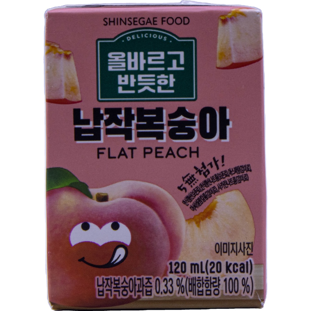 신세계푸드 올바르고 반듯한 납작복숭아 120mL