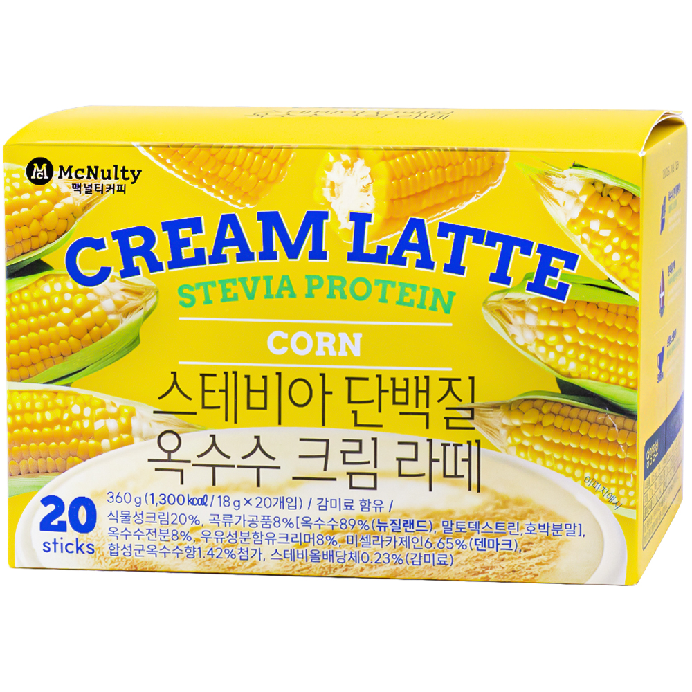 맥널티 스테비아 단백질 옥수수 크림 라떼 20g