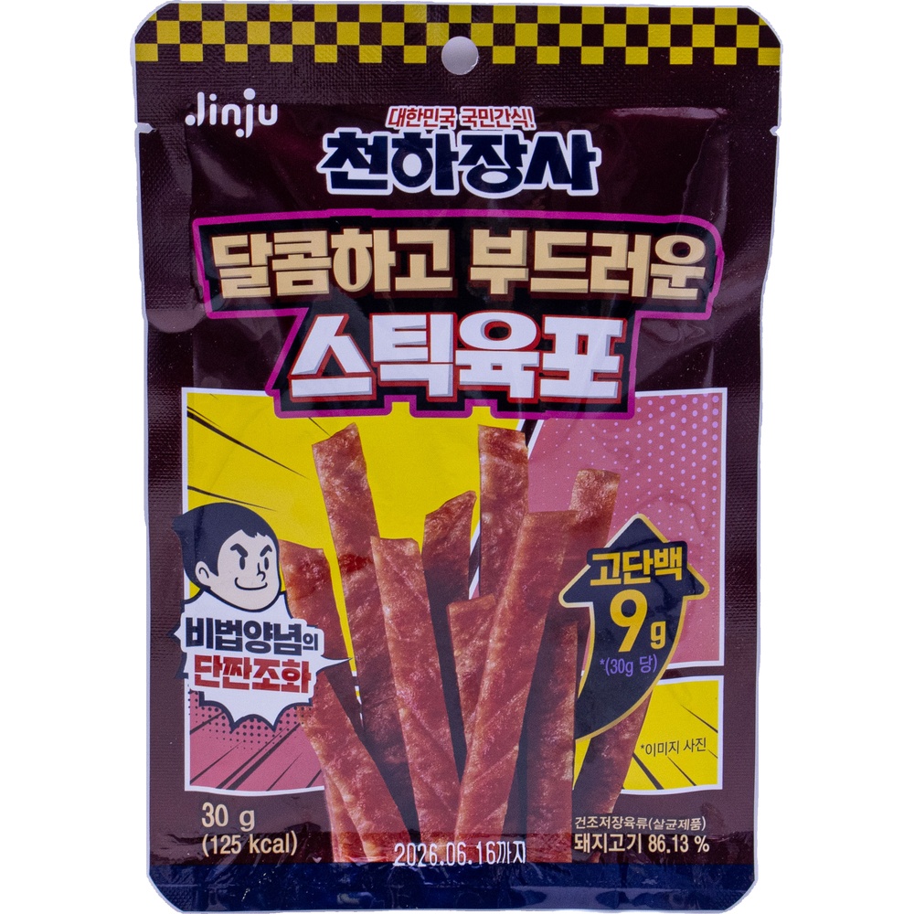 진주햄 천하장사 달콤하고 부드러운 스틱육포 30g