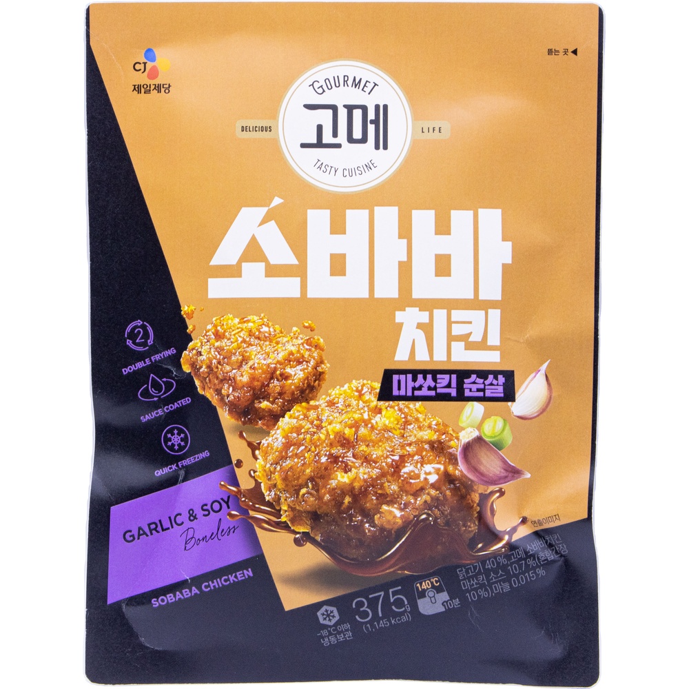 CJ 고메 소바바치킨 마쏘킥 순살 375g