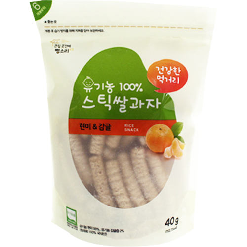큰집 곳간에 뻥소리 유기농스틱쌀과자 현미&감귤 40g