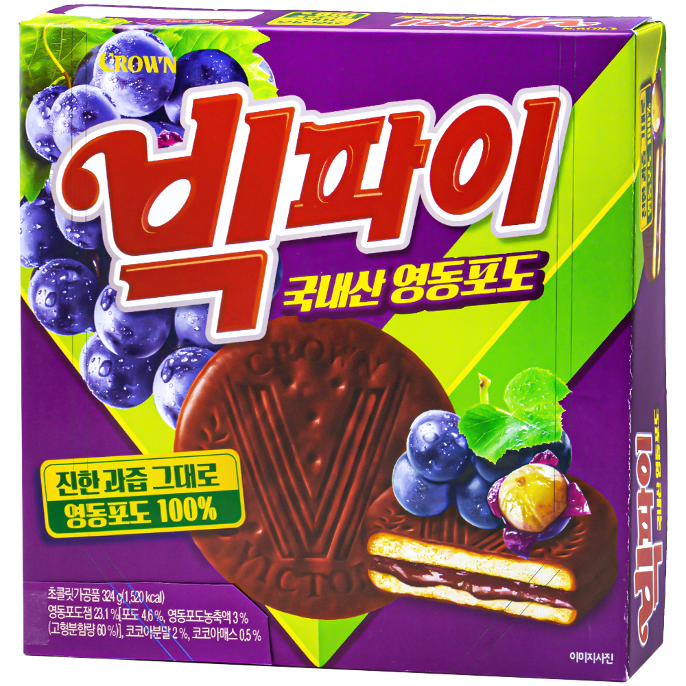 크라운 빅파이 국내산 영동포도 27g