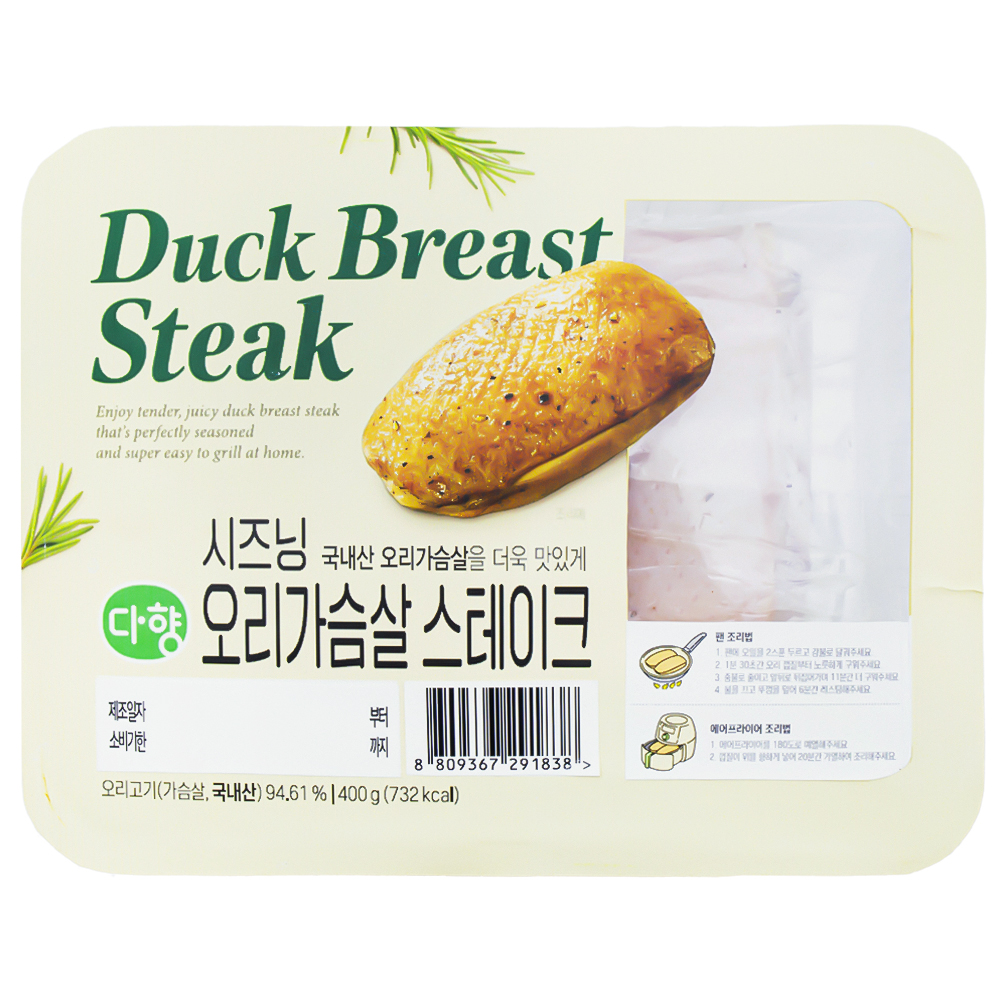 다향 시즈닝 오리가슴살 스테이크 400g