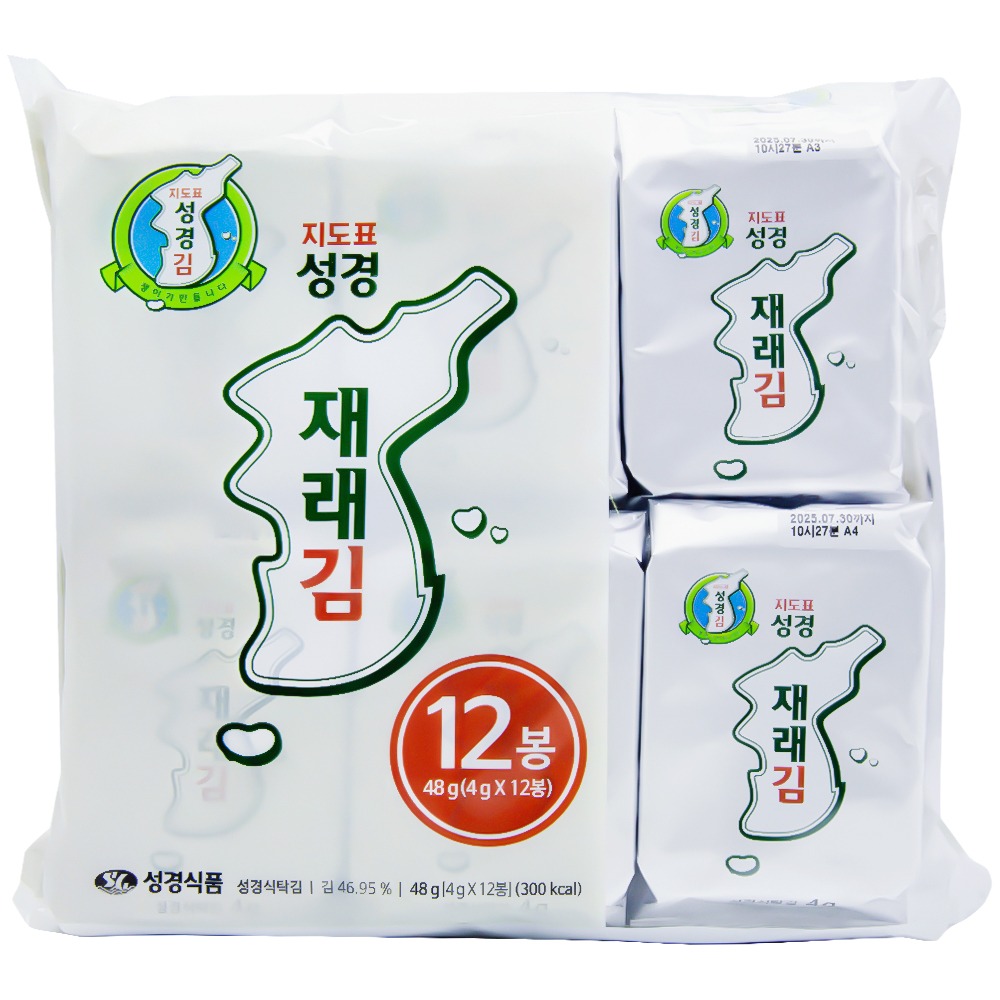 성경식품 지도표성경 재래김 4g