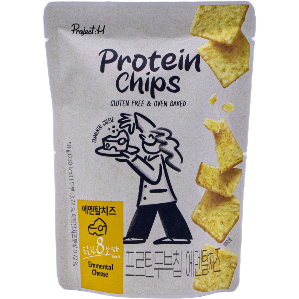 삼립 프로젝트H 프로틴두부칩 에멘탈치즈맛 50g
