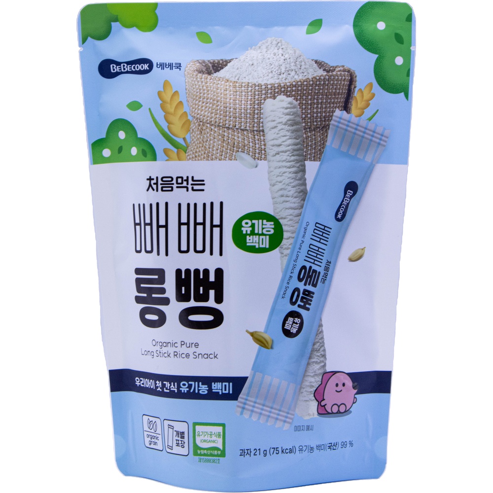 베베쿡 처음먹는 빼빼롱뻥 유기농 백미 21g