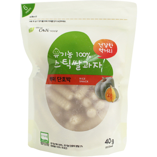 그린원푸드 유기농 백미 단호박 스틱쌀과자 40g