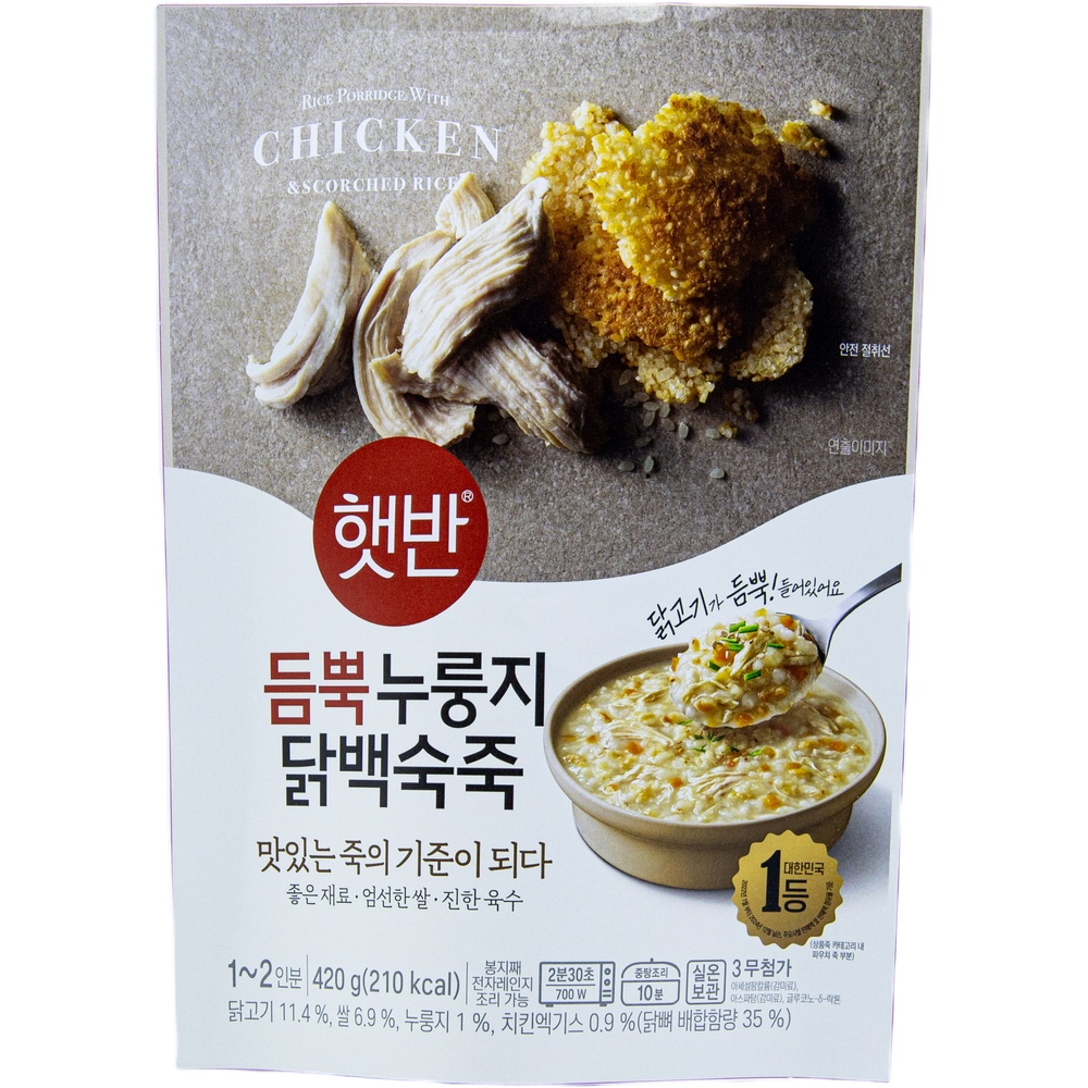 CJ 햇반 듬뿍 누룽지 닭백숙죽 420g