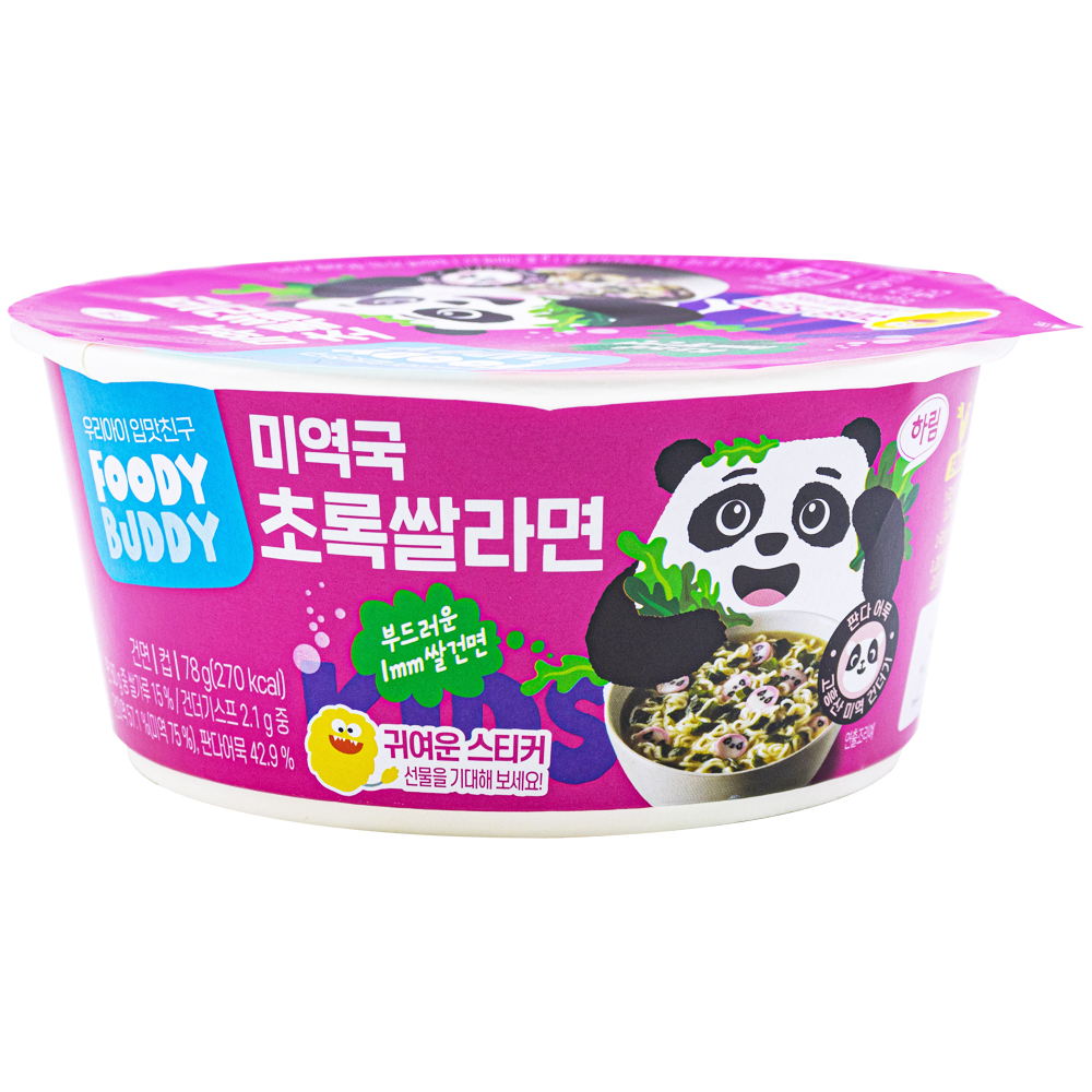 하림 푸디버디 미역국 초록쌀라면 컵 78g