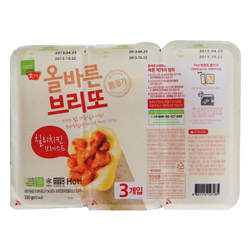 풀무원 생가득 올바른 브리또 칠리치킨 브레스트 330g