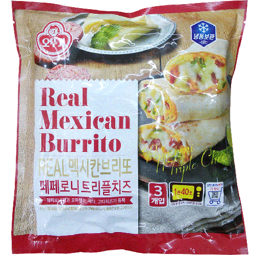 오뚜기 리얼 멕시칸브리또 페페로니 트리플치즈 375g