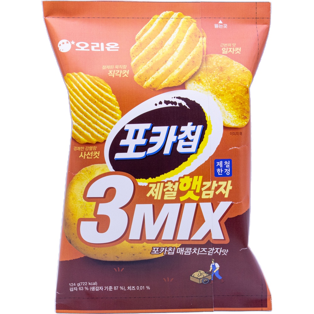 오리온 제철햇감자 3믹스 포카칩 매콤치즈감자맛 124g