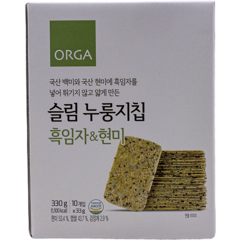 풀무원 올가 슬림 누룽지칩 흑임자 현미 33g
