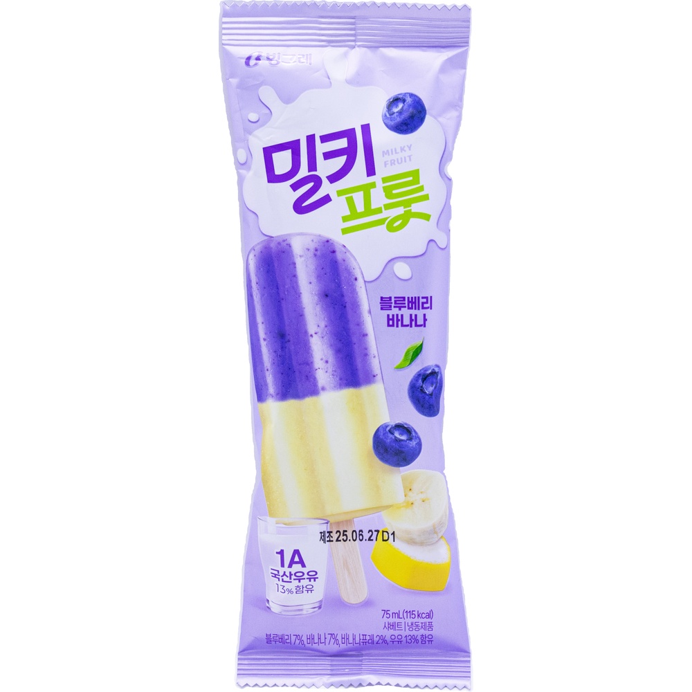 빙그레 밀키프룻 블루베리바나나 75mL