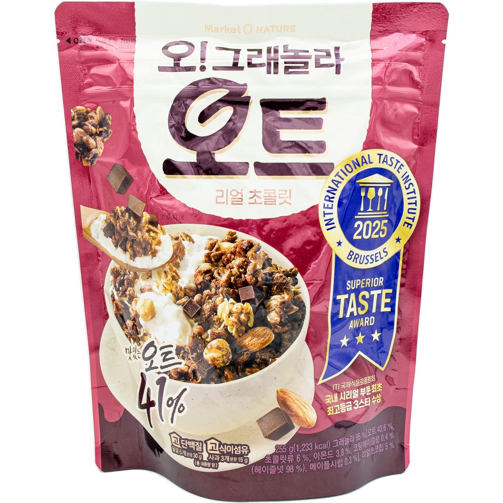 오리온 마켓오네이처 오그래놀라 오트 리얼 초콜릿 255g