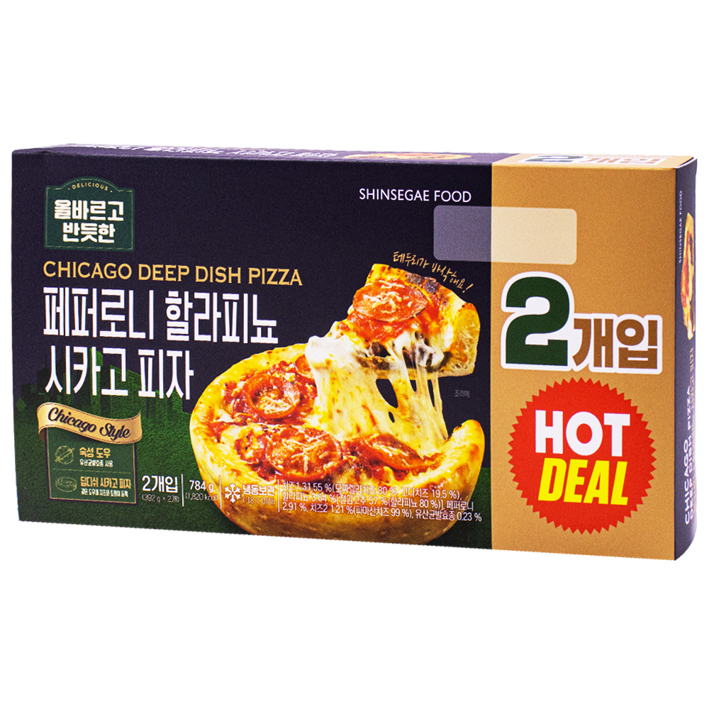 신세계푸드 올반 페퍼로니 할라피뇨 시카고 피자 784g