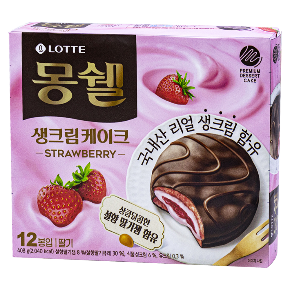 롯데 몽쉘 생크림케이크 딸기 408g