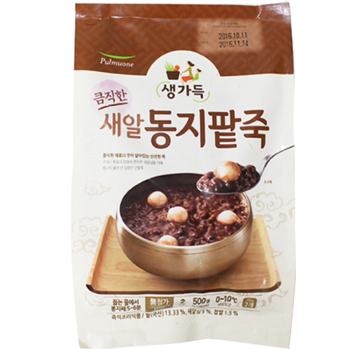 풀무원 생가득 큼직한 새알동지팥죽 500g