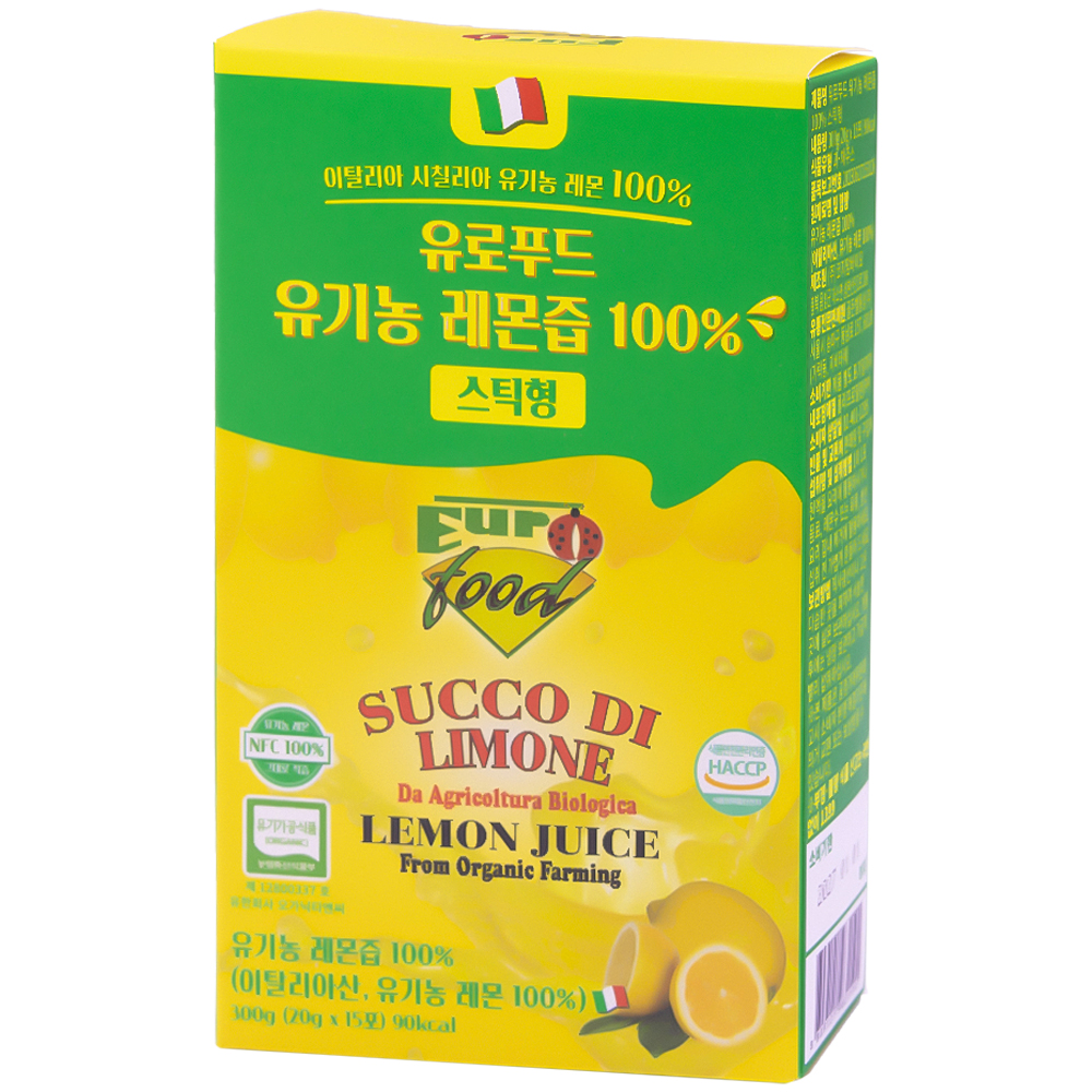 유로푸드 유기농 레몬즙 100% 스틱형 20g