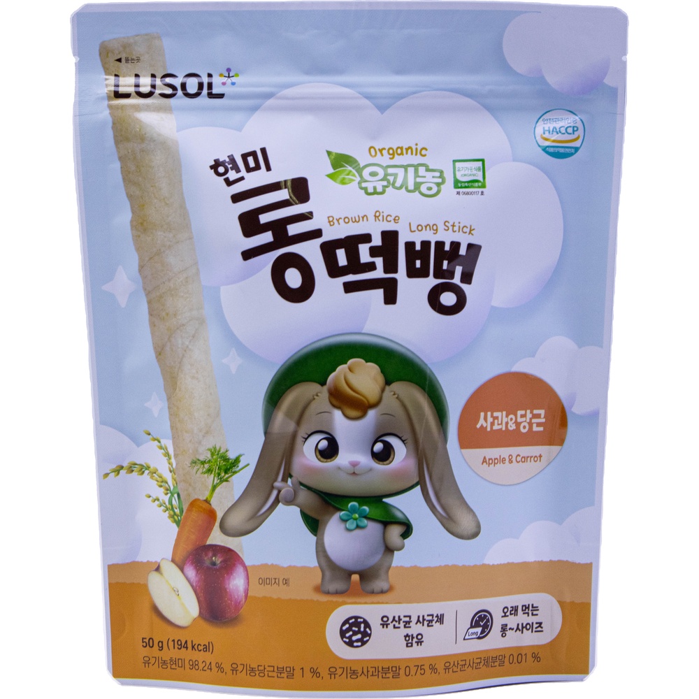 에르코스 루솔 유기농 현미롱떡뻥 사과 당근 50g