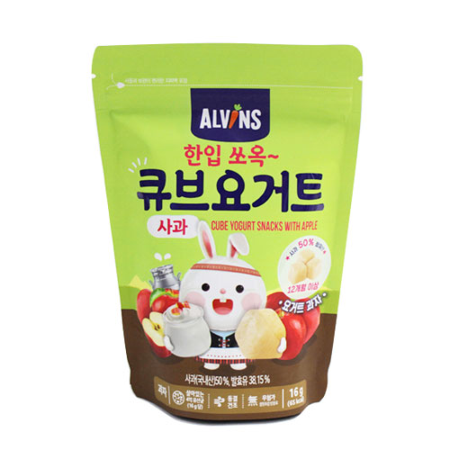 엘빈즈 한입 쏘옥 큐브요거트 사과 16g