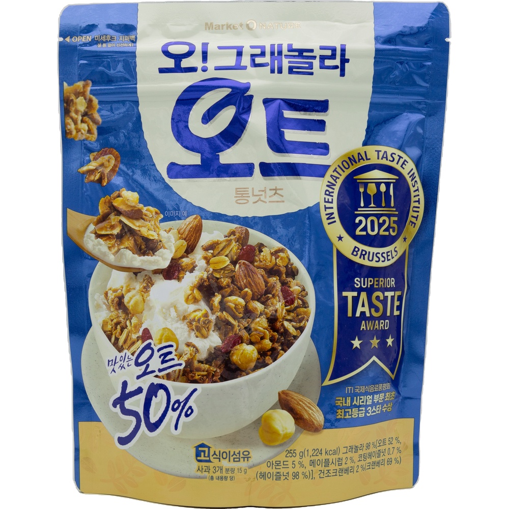 오리온 마켓오네이쳐 오그래놀라 오트 통넛츠 255g