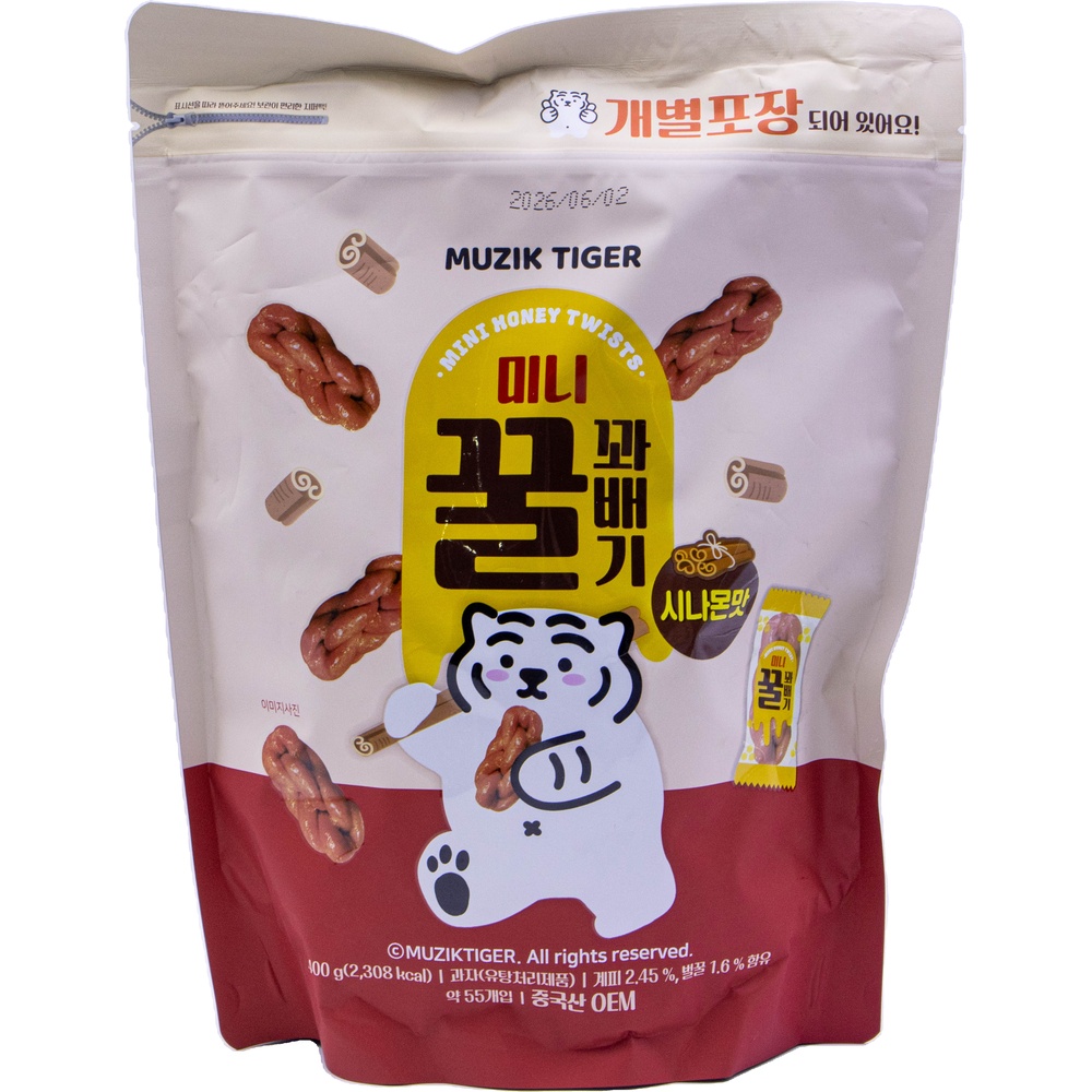 효성인터내셔날 무직타이거 미니 꿀 꽈배기 시나몬맛 7.3g