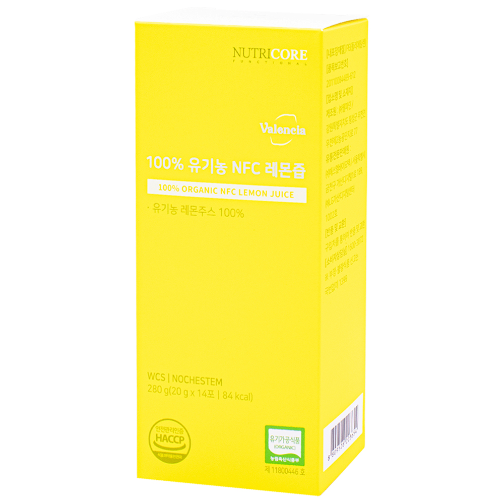 뉴트리코어 유기농 NFC 레몬즙 20g