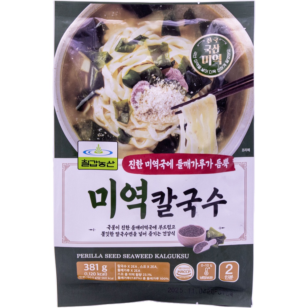칠갑농산 미역 칼국수 190.5g
