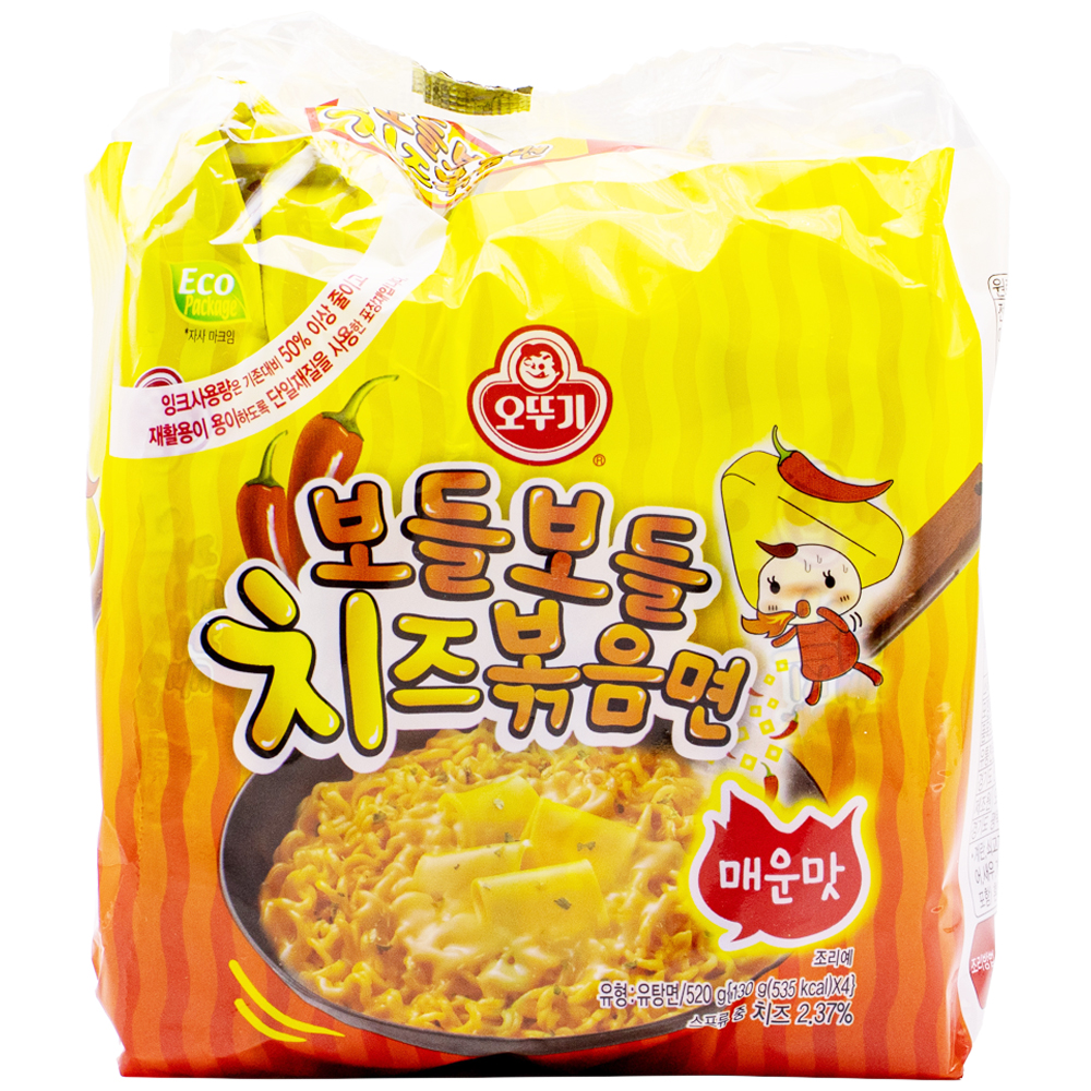 오뚜기 보들보들치즈볶음면 매운맛 520g