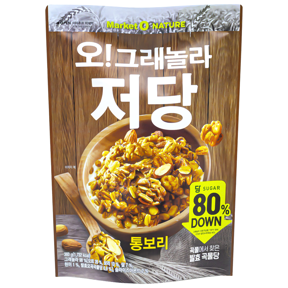 오리온 마켓오네이처 오그래놀라 저당 통보리 360g