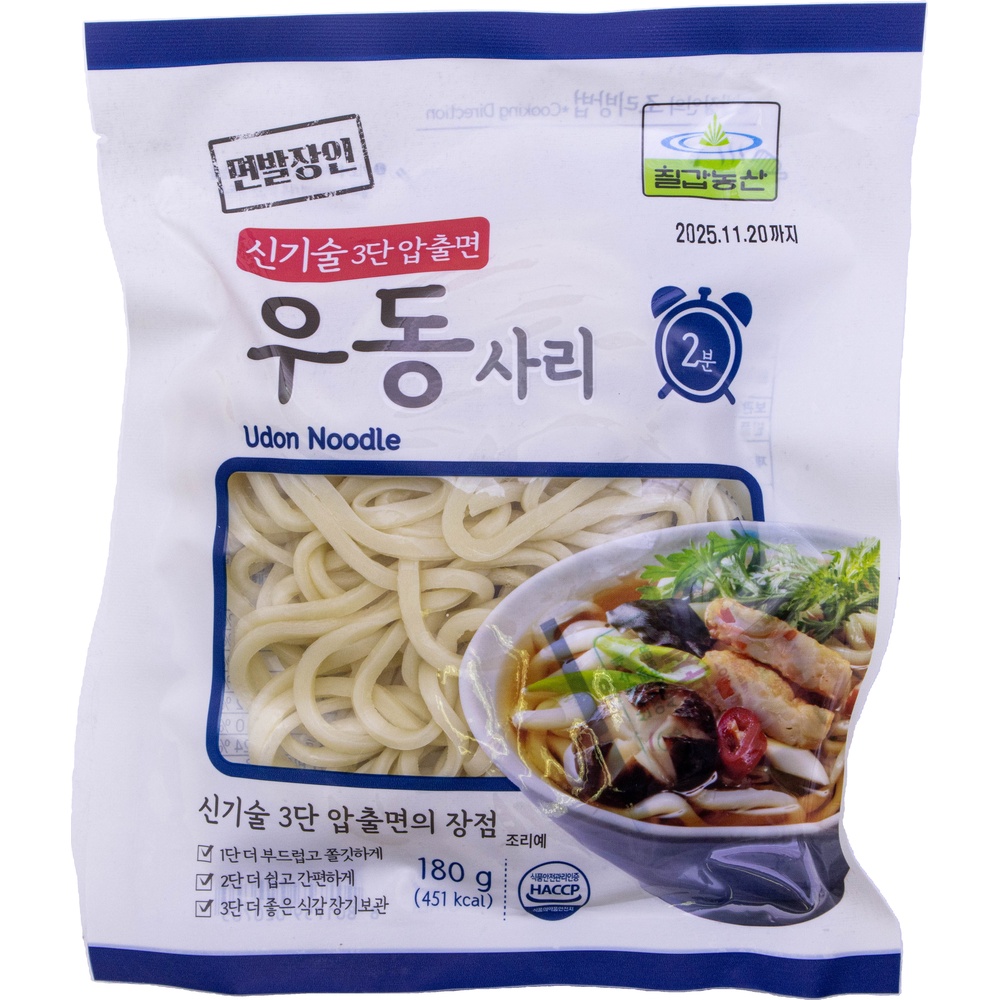 칠갑농산 면발장인 우동사리 180g