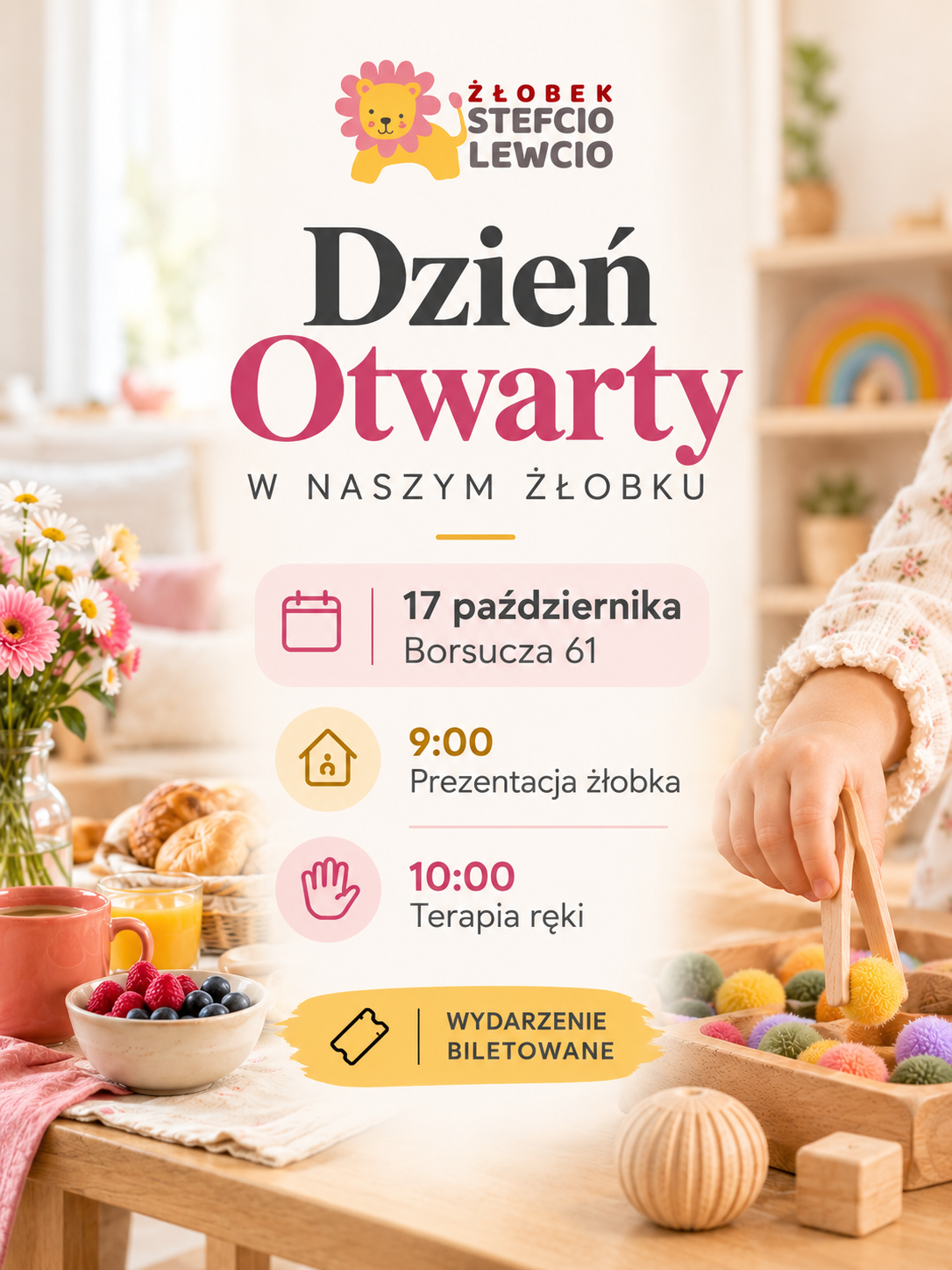 Plakat wydarzenia: Dzień otwarty w Stefcio Lewcio na Borsuczej