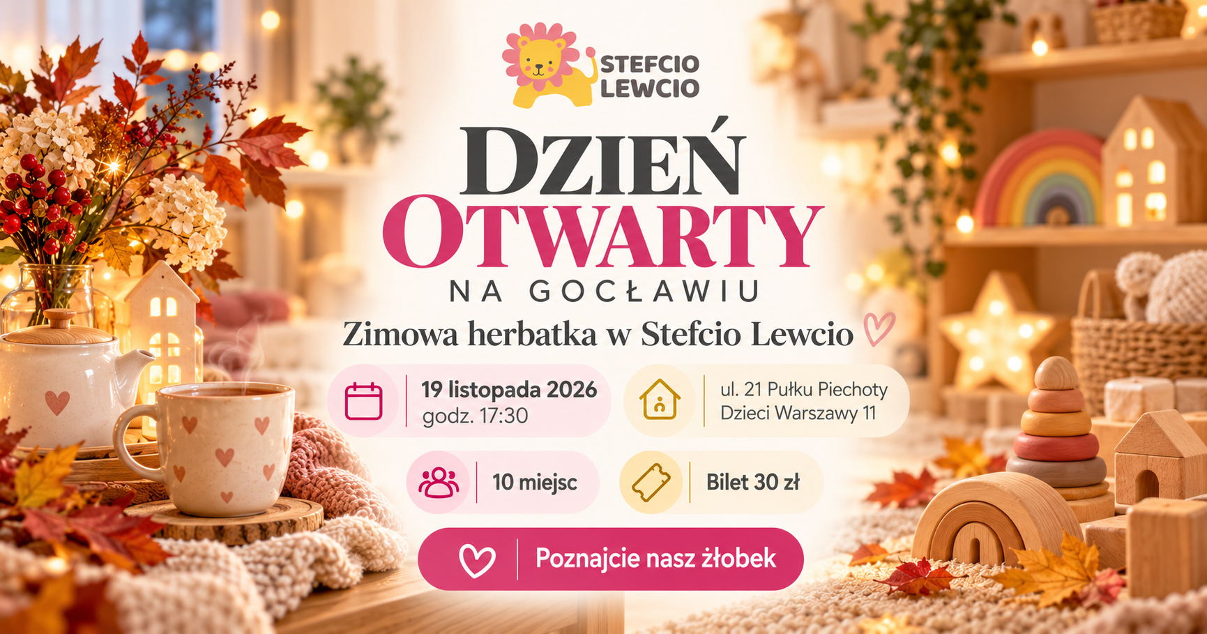 Plakat wydarzenia: Zimowa herbatka na Gocławiu - dzień otwarty