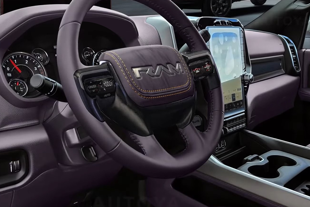 Vue intérieur du RAM Heavy Duty 2025 et de son tableau de bord