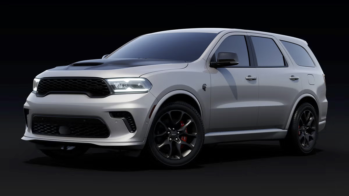 Vue 3/4 avant du Dodge Durango 2025.