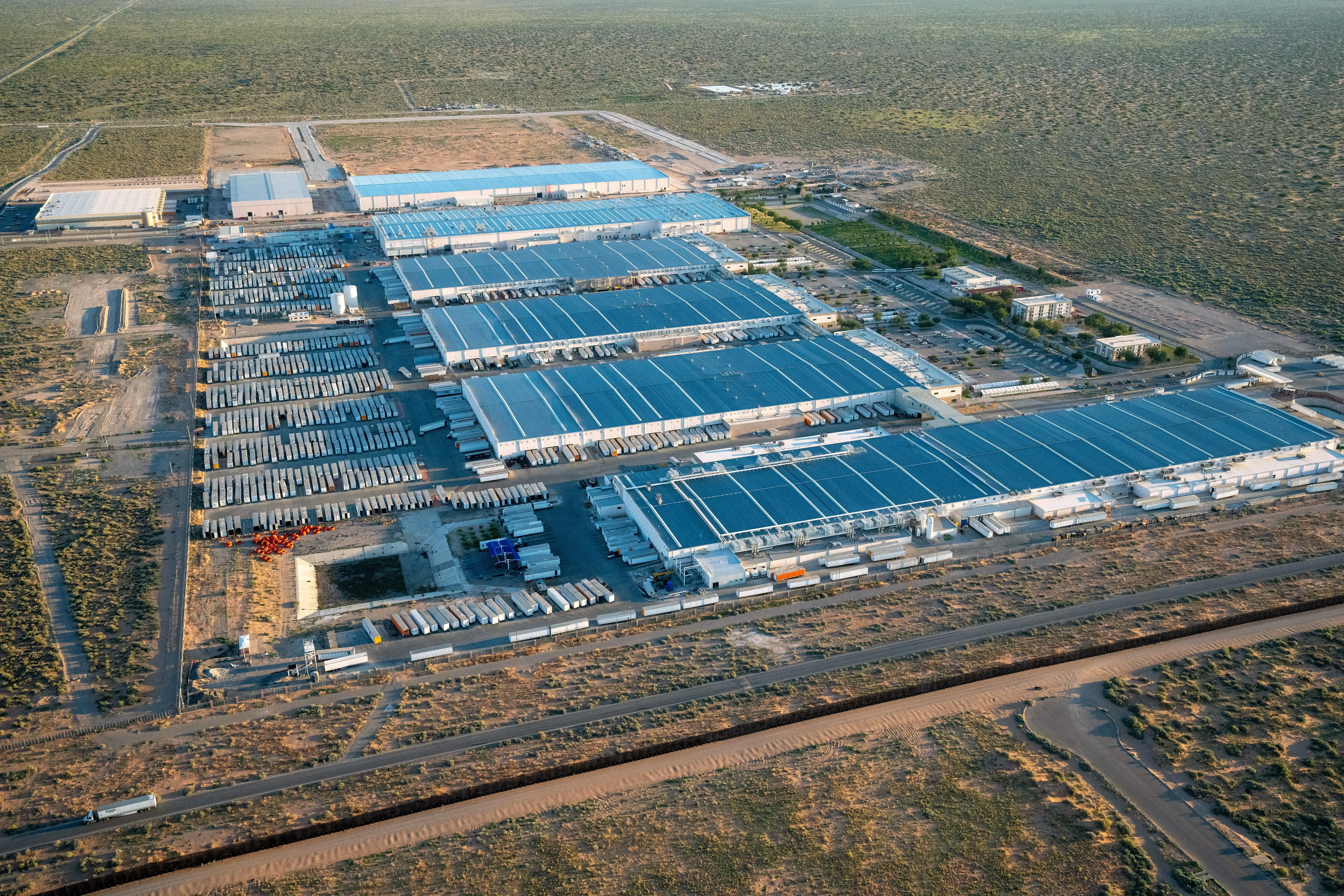 Aerial photograph of an industrial park in northern Mexico, early 21st century
