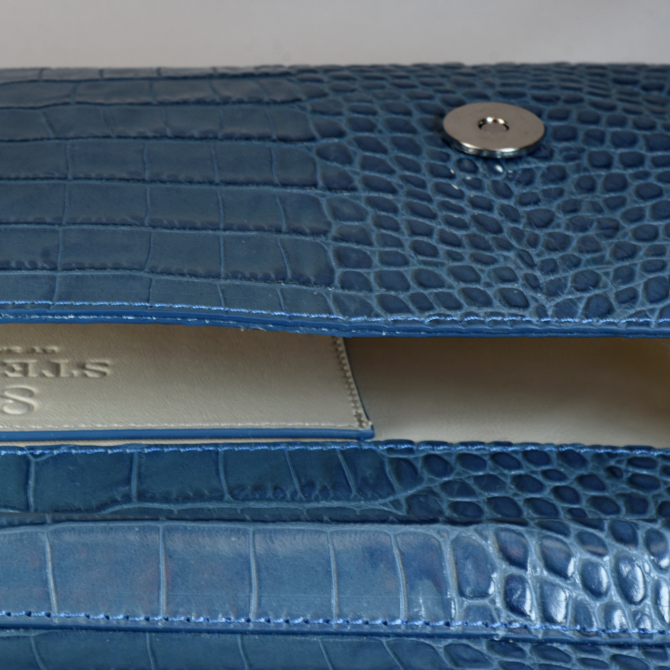 Valentina Croc Set in Shadow Blue