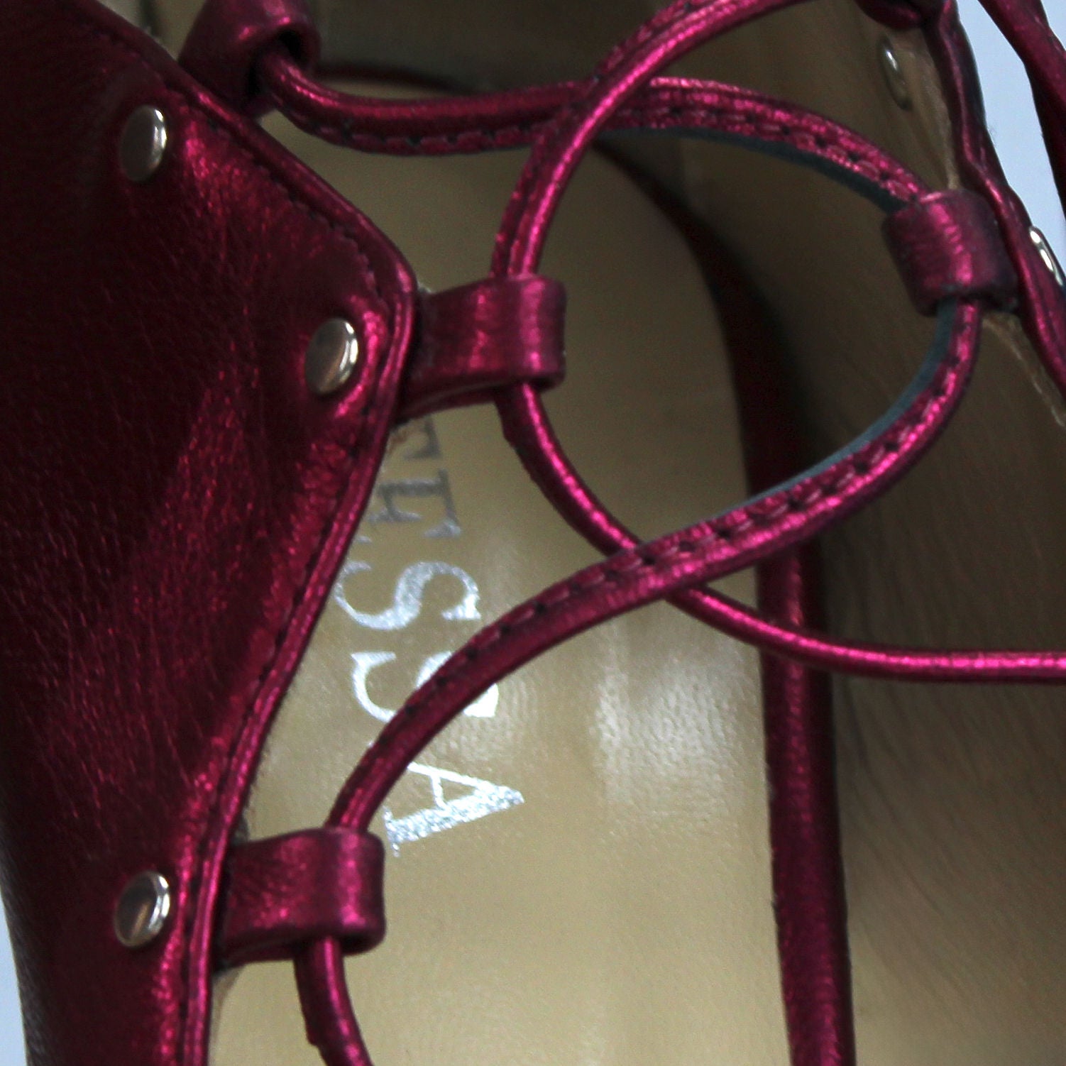 Avalyn Lace up Sandal in Raspberry