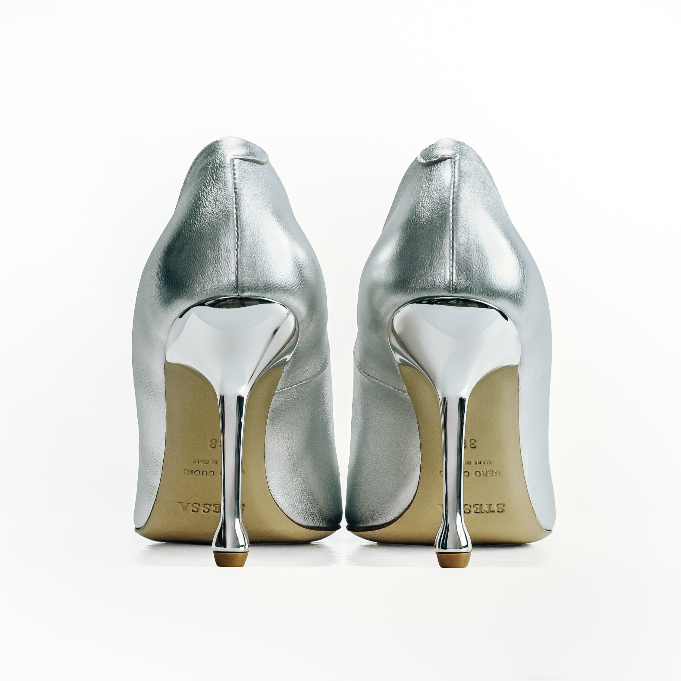 Molly Luxe Stiletto Pump in Silver