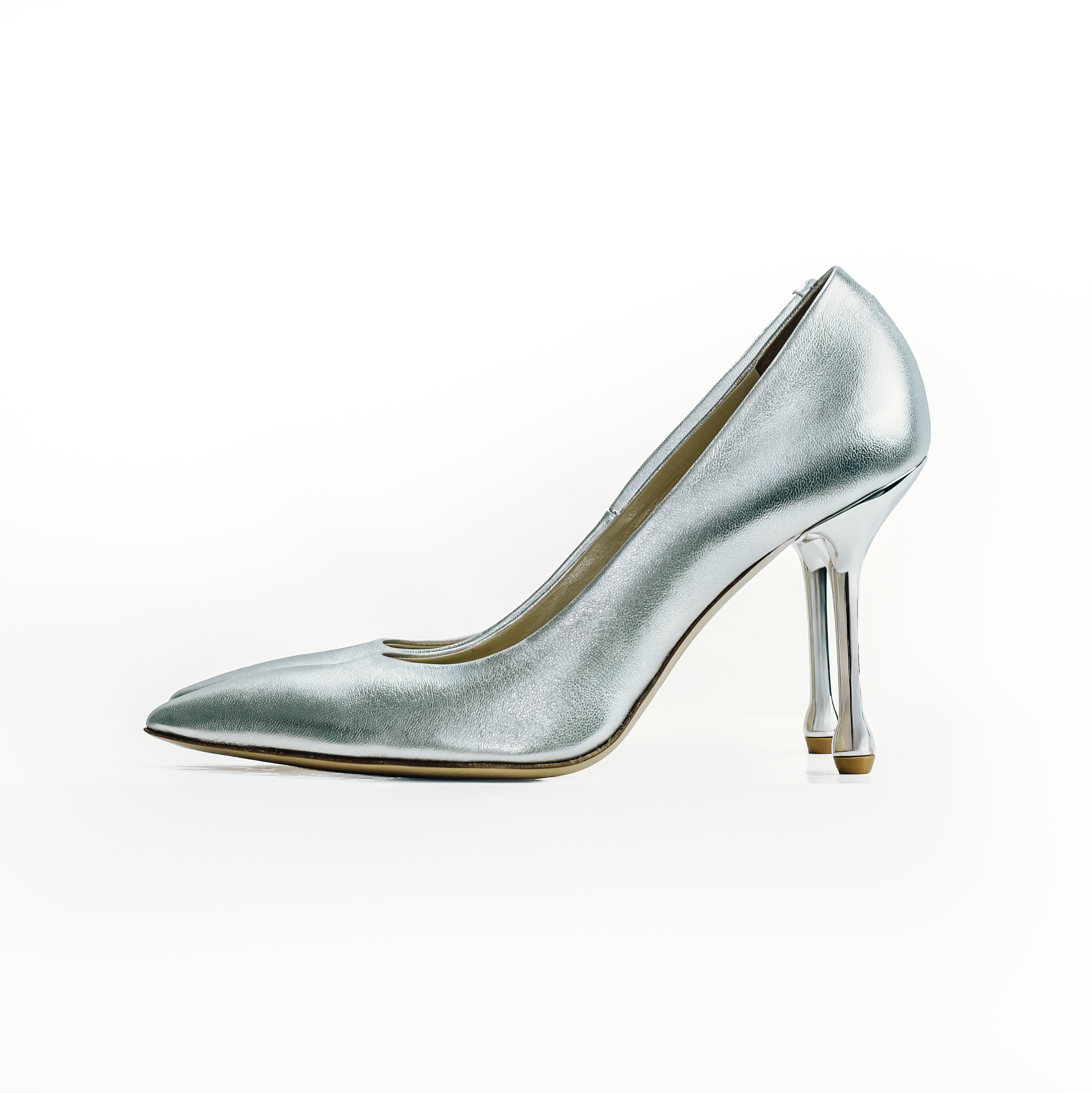 Molly Luxe Stiletto Pump in Silver