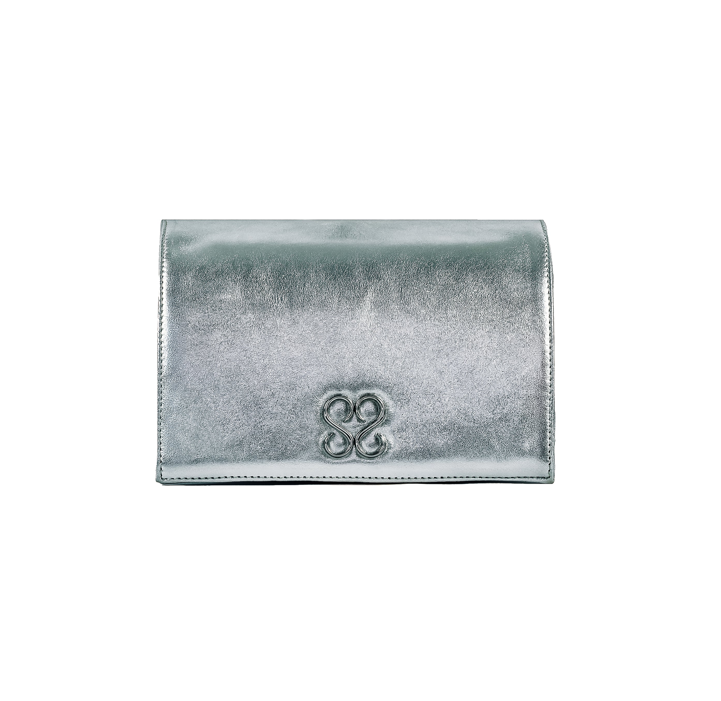 Molly Luxe Clutch in Silver
